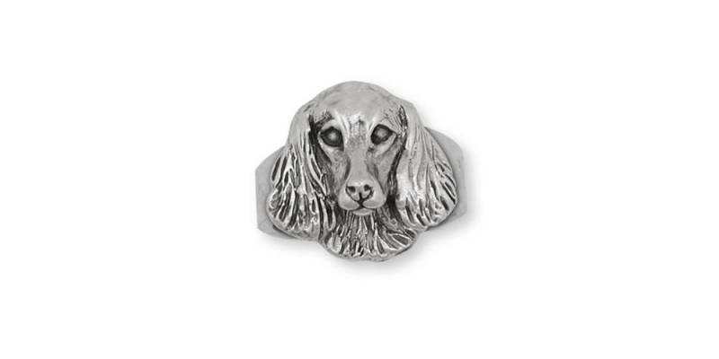 Dackel Schmuck Langhaar Ring Sterling Silber Handgemachter Hundering Ld1-R von Efsterling