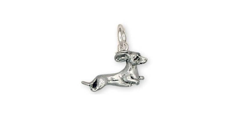Dackel Schmuck Sterling Silber Charm Handmade Hund Da13-C von Efsterling