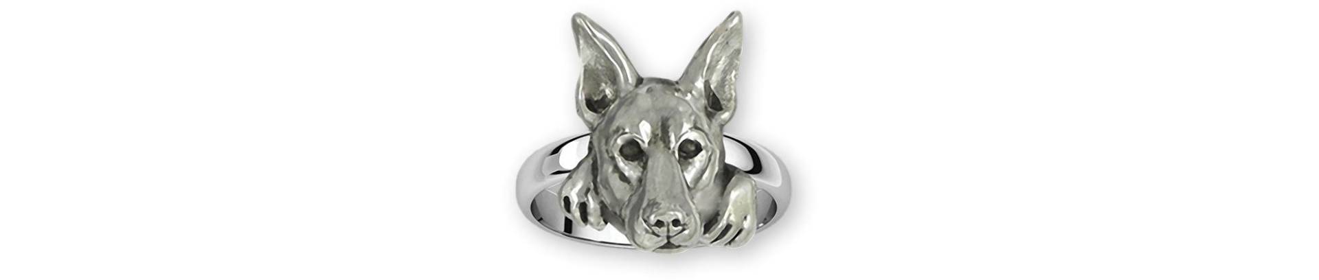 Doberman Pinscher Schmuck Sterling Silber Handarbeit Ring But8N-R von Efsterling