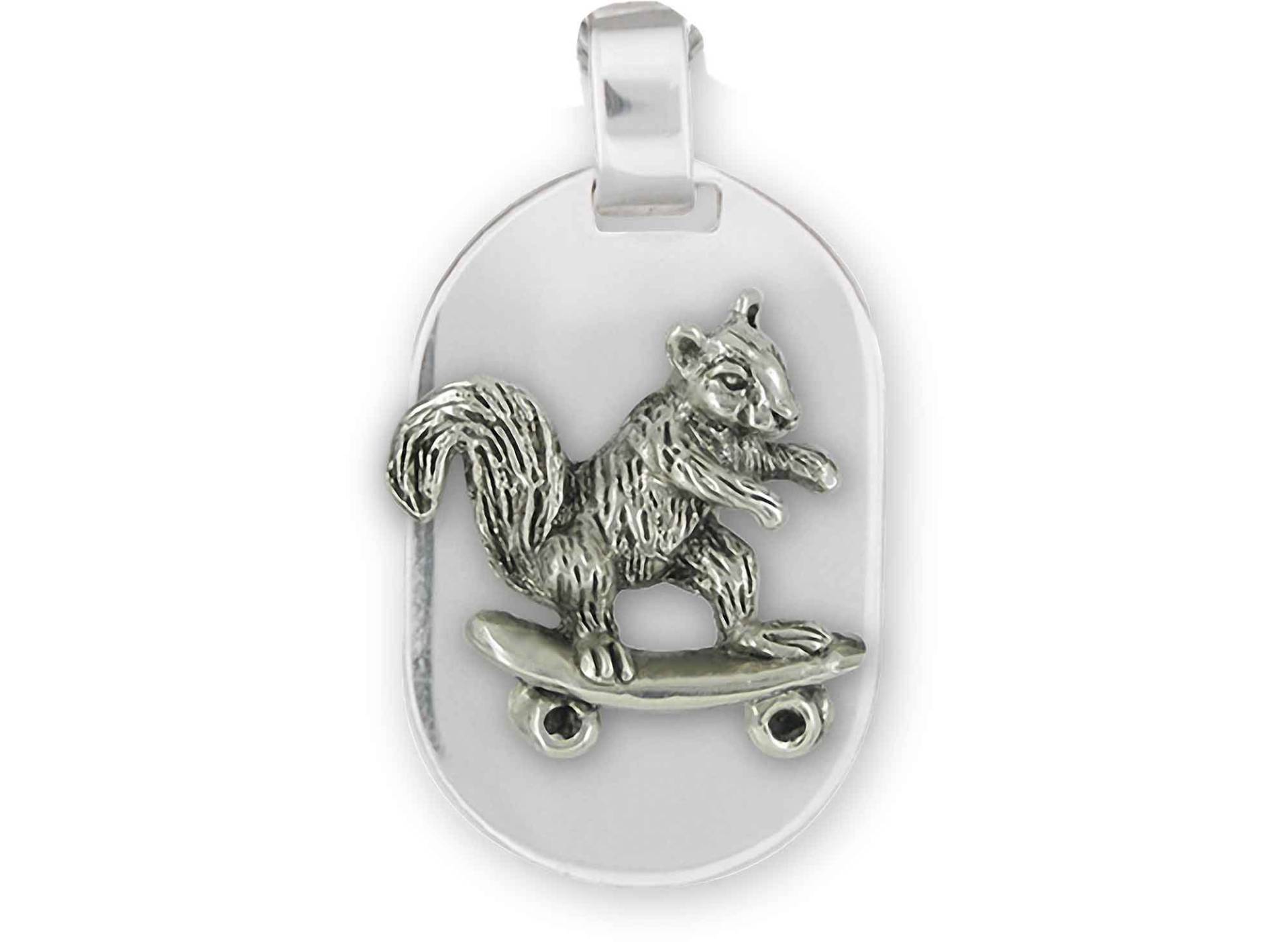 Eichhörnchen Auf Skateboard Schmuck Sterling Silber Handgemacht Anhänger Sq7-Dt von Efsterling