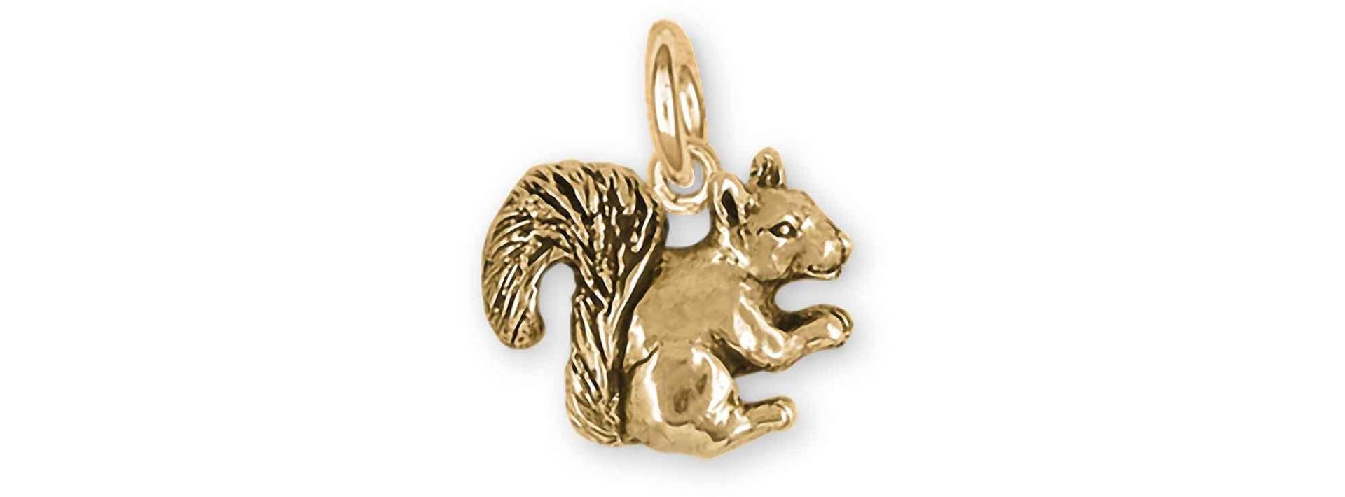 Eichhörnchen Schmuck 14K Gelbgold Handgemacht Charm Sq3-Cg von Efsterling