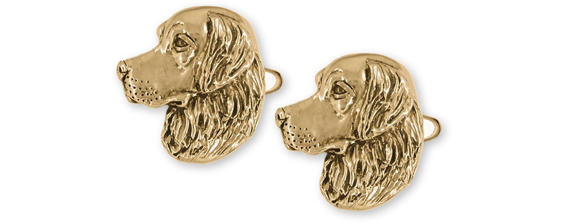 Golden Retriever Schmuck 14K Gold Vermeil Handarbeit Goldener Ruhestand Manschettenknöpfe Gdr1-Clgvm von Efsterling