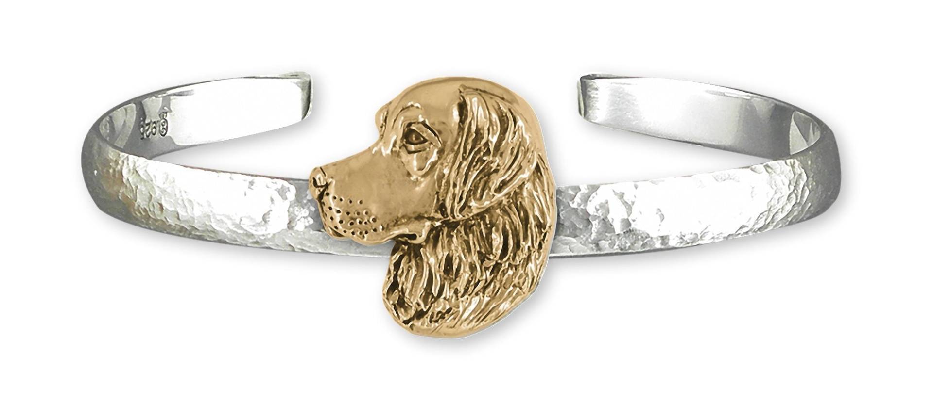 Golden Retriever Schmuck Silber Und 14K Gold Handarbeit Goldener Ruhestand Mann Armband Gdr1-Tncb von Efsterling