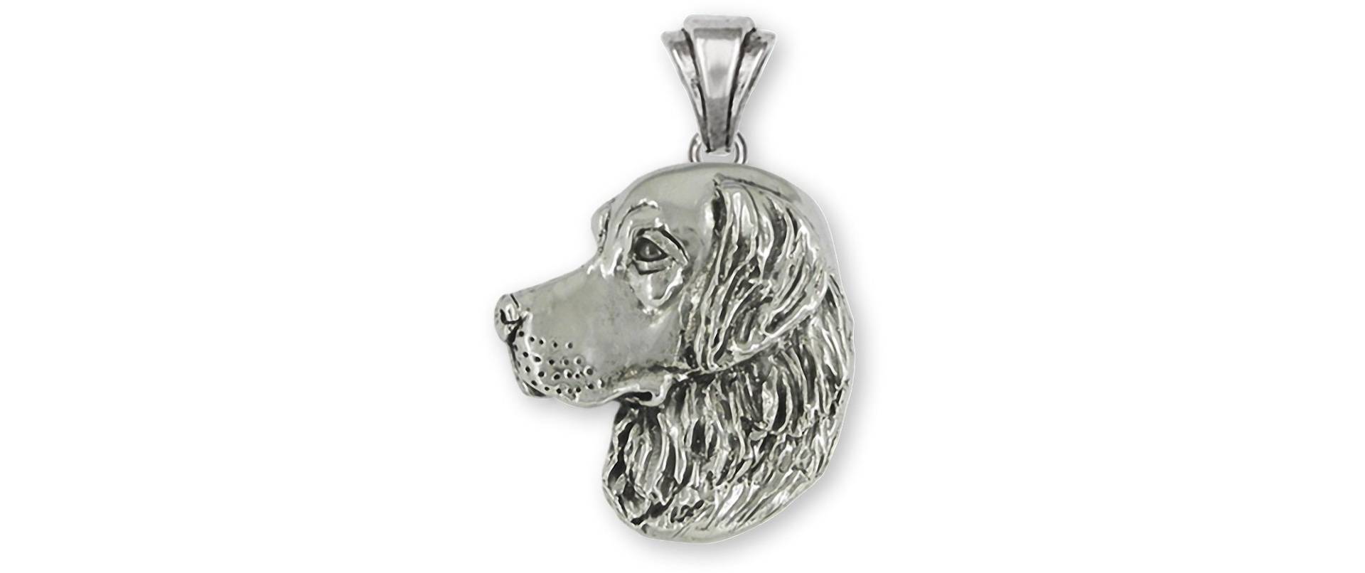 Golden Retriever Schmuck Sterling Silber Handarbeit Goldener Ruhestand Anhänger Gdr1-P von Efsterling