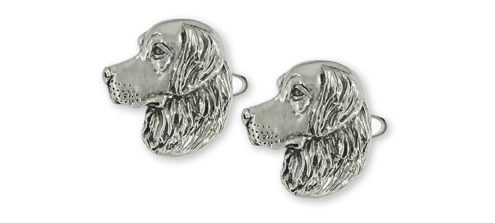 Golden Retriever Schmuck Sterling Silber Handarbeit Goldener Ruhestand Manschettenknöpfe Gdr1-Cl von Efsterling