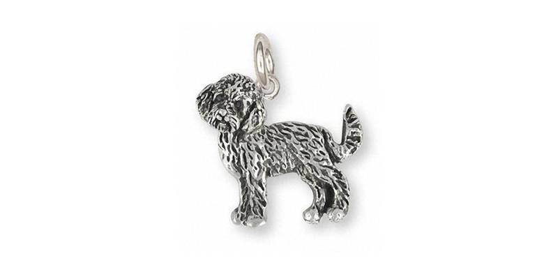 Goldendoodle Charm Schmuck Sterling Silber Handgemachte Hundeanhänger Gdl1-C von Efsterling