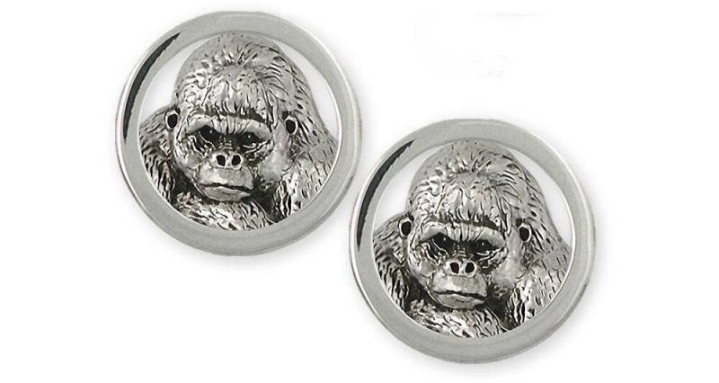 Gorilla Manschettenknöpfe Schmuck Sterling Silber Handgemachte Gl4H-Cl von Efsterling
