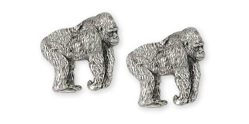 Gorilla Manschettenknöpfe Schmuck Sterling Silber Handgemachte Gl8Nb-Cl von Efsterling