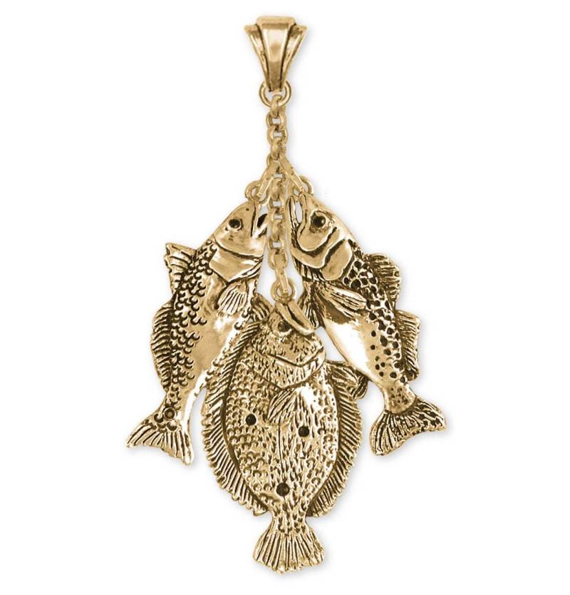 Grand Slam Fisch Anhänger Schmuck 14K Gold Vermeil Handmade Full Stringer Fst2-Pvm von Efsterling