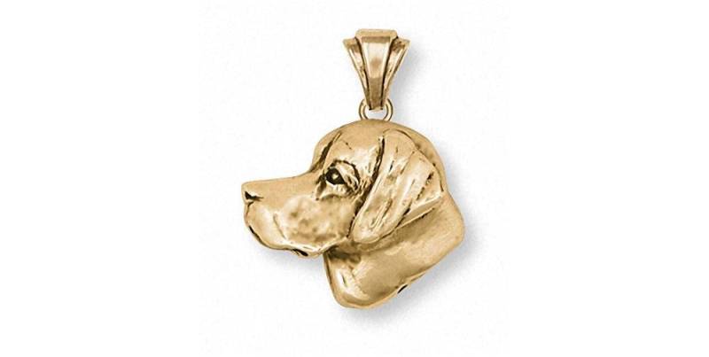 Labrador Retriever Anhänger Schmuck 14K Gold Handmade Hund L7-Pg von Efsterling