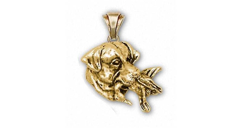 Labrador Retriever Anhänger Schmuck 14K Gold Handgemachter Hund lb3-Pg von Efsterling