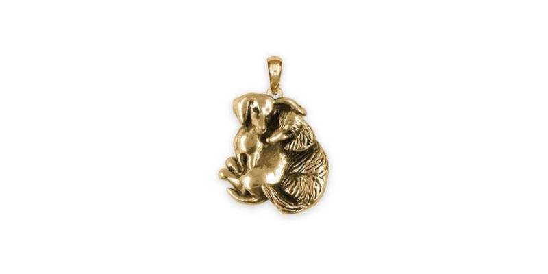 Lang Und Kurzhaar Dackel Schmuck 14K Gold Handmade Double Anhänger Dda-Pg von Efsterling