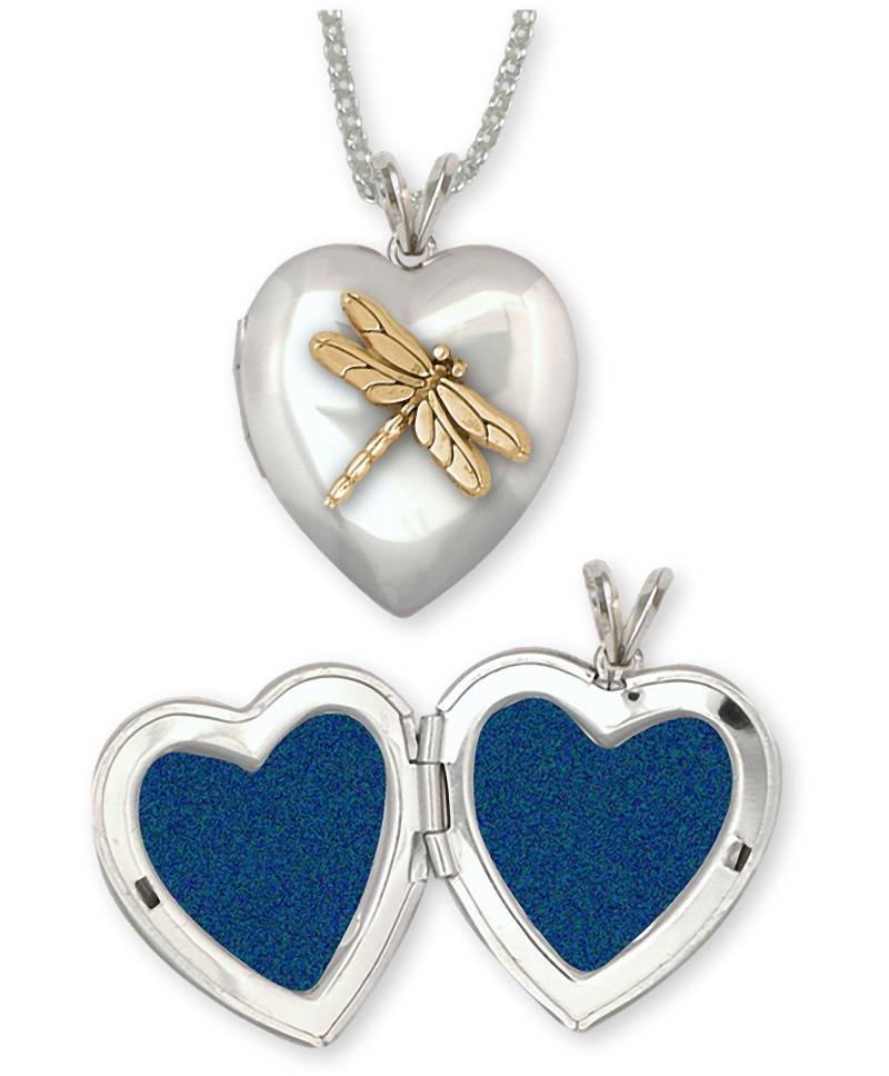 Libelle Schmuck Silber Und 14K Gold Handgemachte Foto Locket Dy3-Tnt von Efsterling