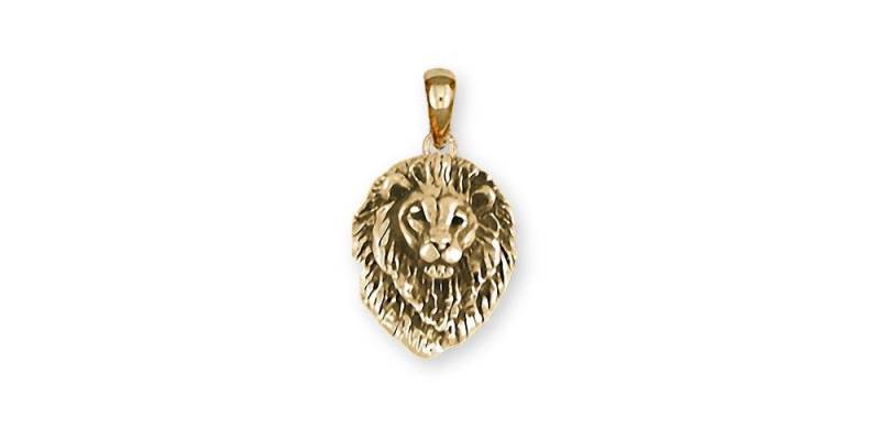 Löwe Schmuck Anhänger 14K Gold Handmade Lion Lion5-Pg von Efsterling