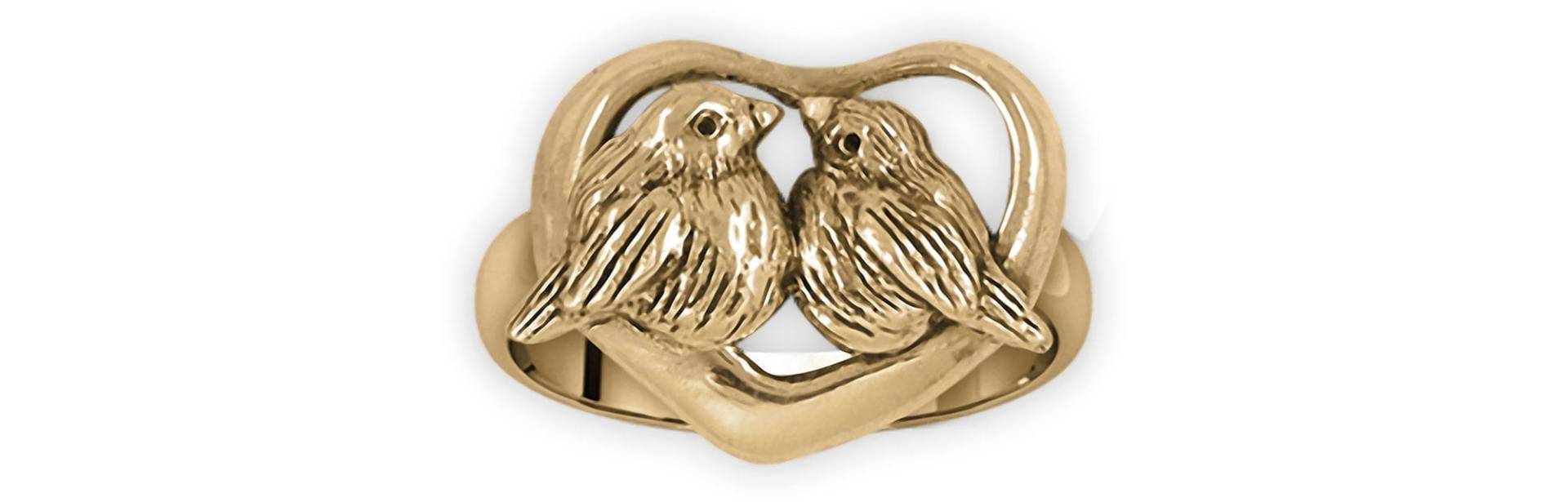 Love Bird Schmuck 14K Gelbgold Handgemacht Liebe Vogel Ring Lvb3-Rg von Efsterling