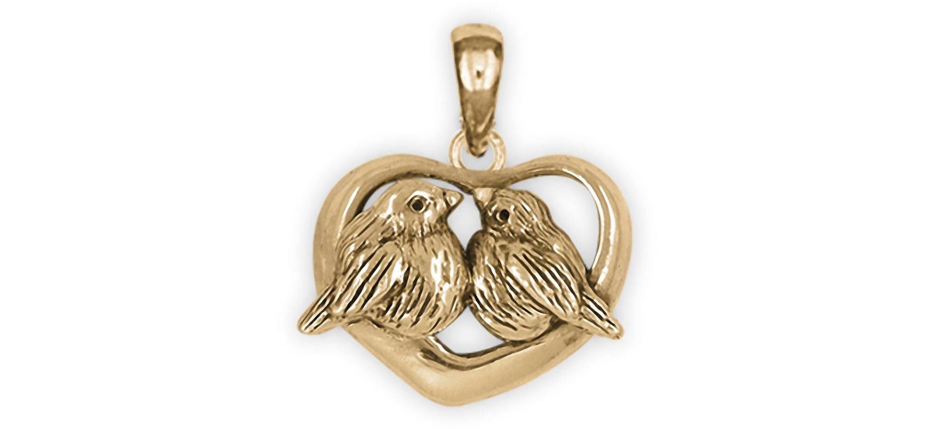 Love Bird Schmuck 14K Gelbgold Handmade Anhänger Lvb3-Pg von Efsterling