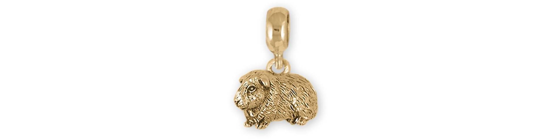 Meerschweinchen Schmuck 14K Gelbgold Handgemachte Charm Schieber Dieser Passt Eine Pandora® Schiebearmband Gp121x-Pnsg von Efsterling