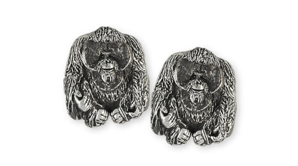 Orang-Utan Manschettenknopf Schmuck Affe Manschettenknöpfe Handgemachte Sterling Silber Og1-Cl von Efsterling