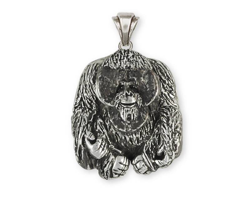 Orang-Utan-Schmuck Orang-Utan-Affe Anhänger Handmade Sterlingsilber Schmuck Og1-P von Efsterling
