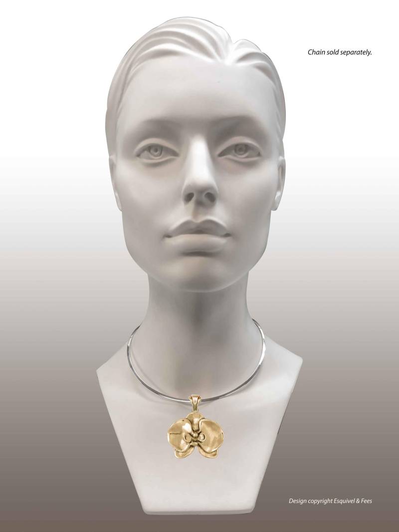 Orchidee Schmuck 14K Gold Vermeil Anhänger Handgemachte Blume Or4-Pvm von Efsterling