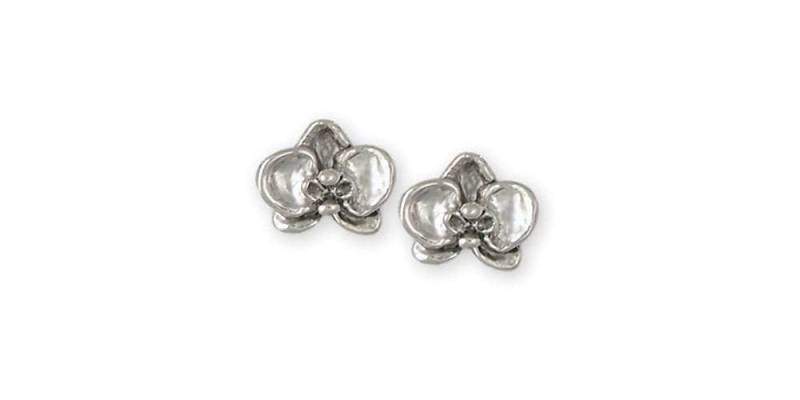 Orchidee Schmuck Sterling Silber Ohrringe Handgemachte Blumen Or3-E von Efsterling