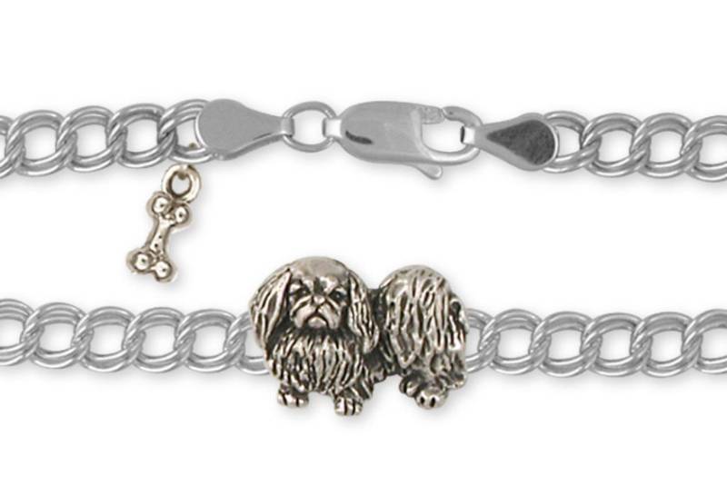 Pekinese Schmuck Armband Handmade Sterling Silber Hund Pk12-B von Efsterling