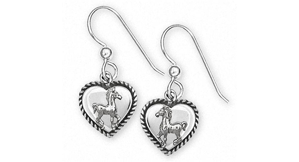 Pferd Ohrringe Schmuck Sterling Silber Handgemachte H14-Te von Efsterling