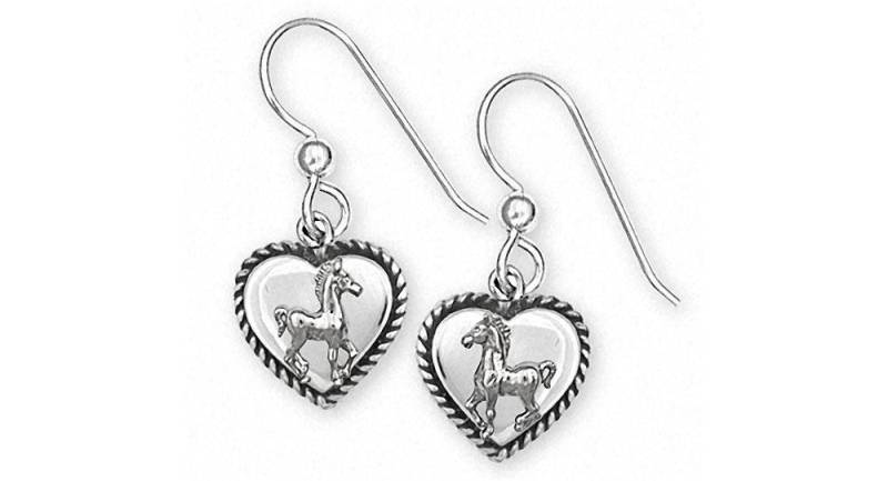 Pferd Ohrringe Schmuck Sterling Silber Handgemachte H14-Te von Efsterling