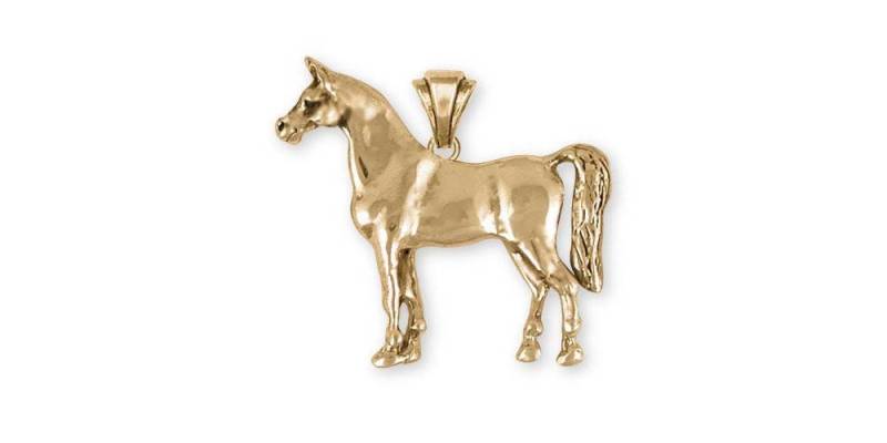 Pferd Schmuck Anhänger 14K Gold Handmade Equ8-Pg von Efsterling