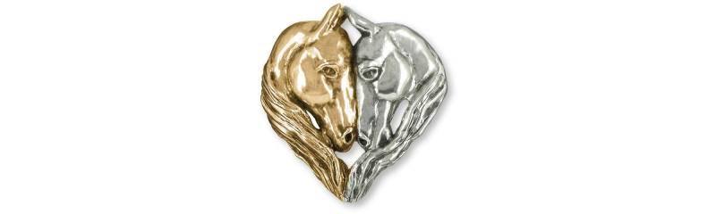 Pferd Schmuck 14K Gold Vermeil Handgemachte Pferdebrosche Dh1-Tnbrvm von Efsterling