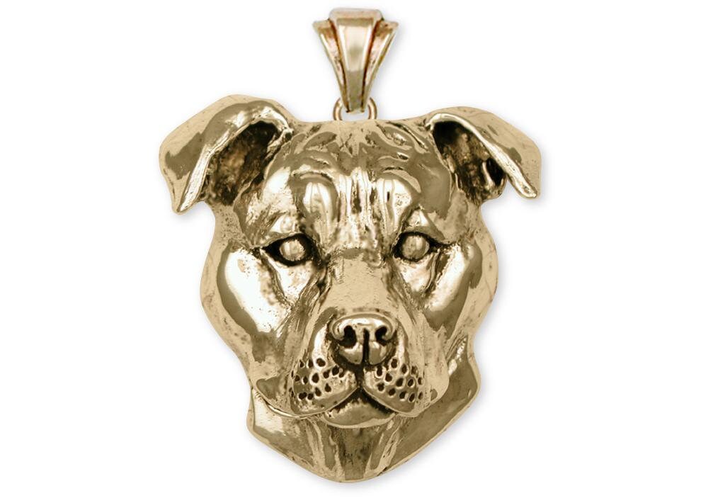 Pit Bull Schmuck 14K Gold Handgemachte Anhänger Pt13-Pg von Efsterling