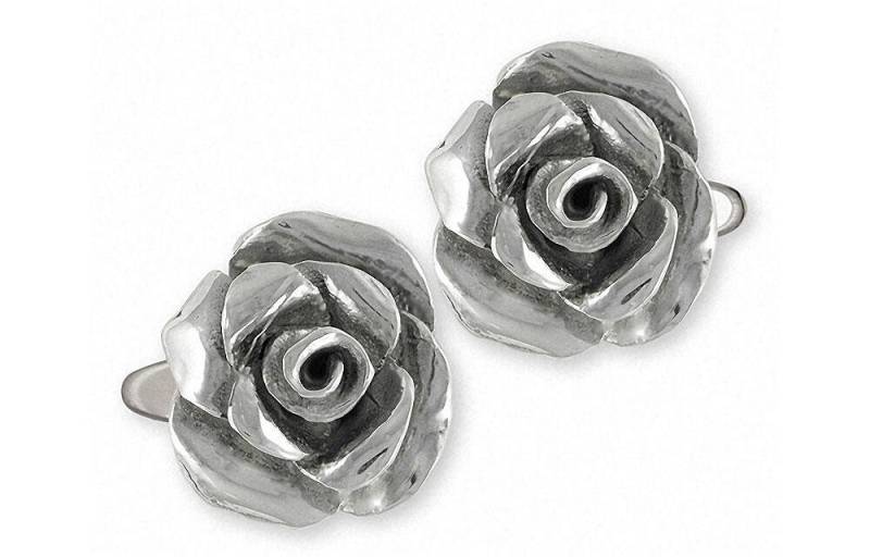 Rose Schmuck Manschettenknöpfe Sterling Silber Handgemachte Blume Rs1-Cl von Efsterling