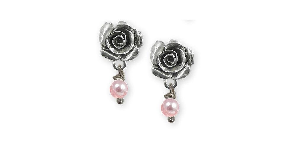 Rose Schmuck Ohrringe Sterling Silber Handgemachte Blume Rs11-Ppe Rose Schmuck Ohrringe Sterling Silber Handgemachte Blume Rs11-Ppe von Efsterling