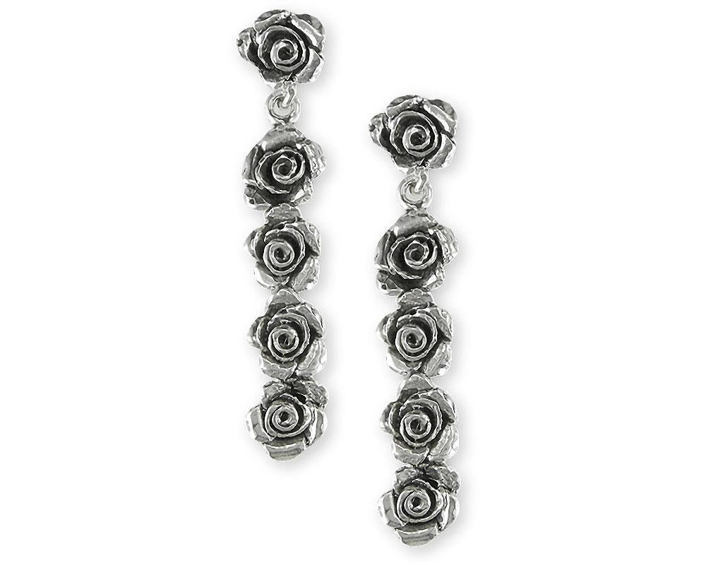 Rose Schmuck Ohrringe Sterling Silber Handmade Blume Rose Schmuck Ohrringe Sterling Silber Handmade Blume von Efsterling