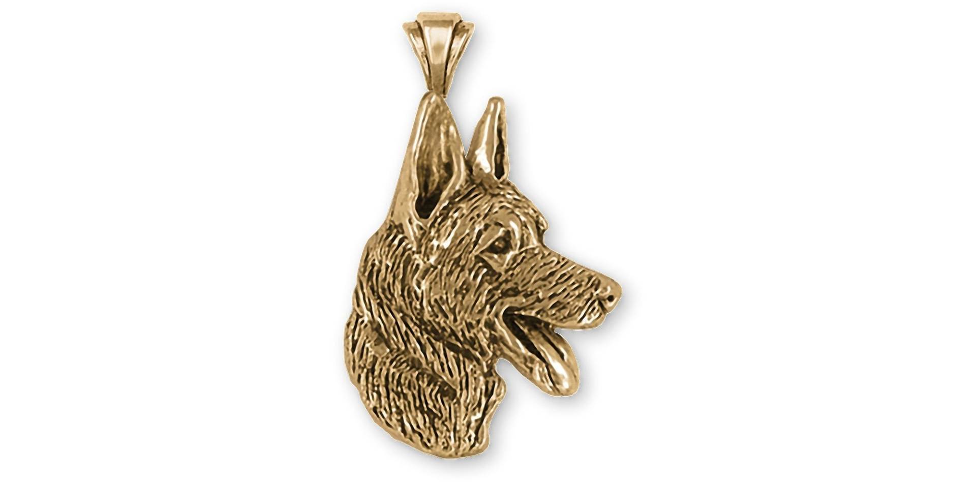 Schäferhund Schmuck Gelb Bronze Handarbeit Anhänger Gmn1-Bzp von Efsterling