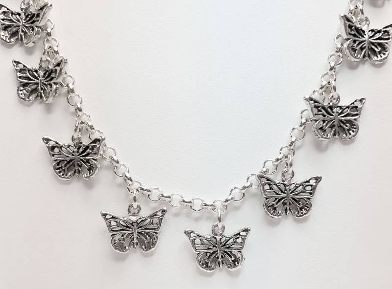 Schmetterling Halskette Schmuck Sterling Silber Handgemachte Modeschmuck By6-Nk von Efsterling