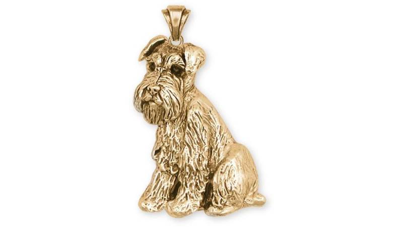 Schnauzer Schmuck Anhänger 14K Gold Handmade D55-Pg von Efsterling