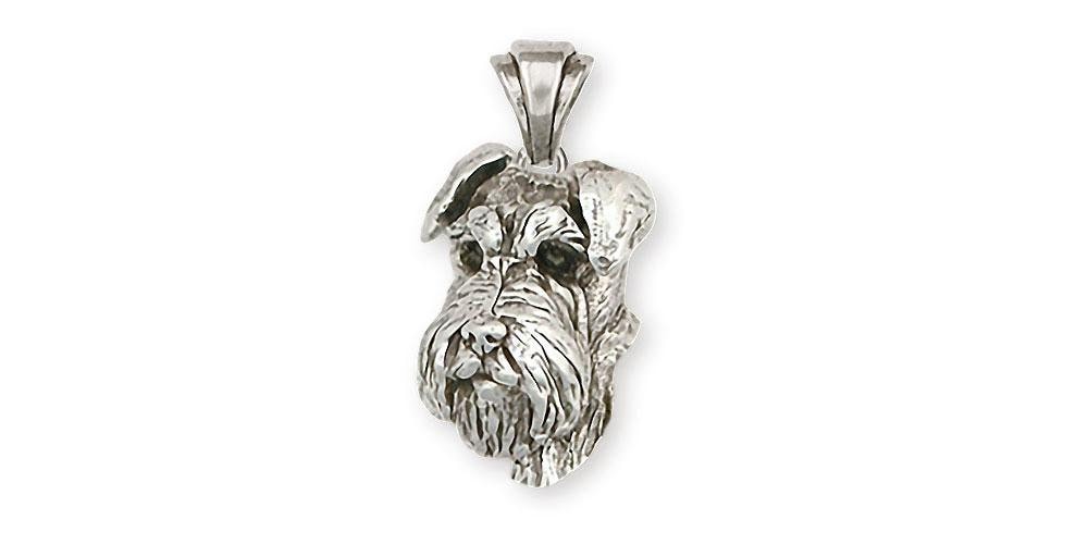 Schnauzer Schmuck Anhänger Sterling Silber Handmade Ch22-P von Efsterling
