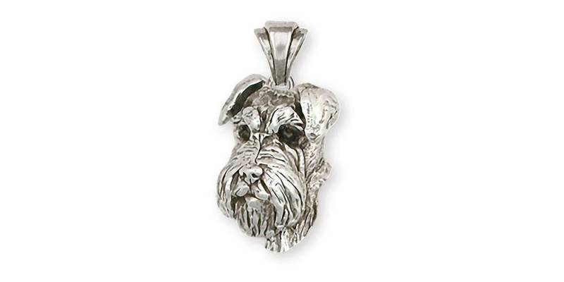 Schnauzer Schmuck Anhänger Sterling Silber Handmade Ch22-P von Efsterling