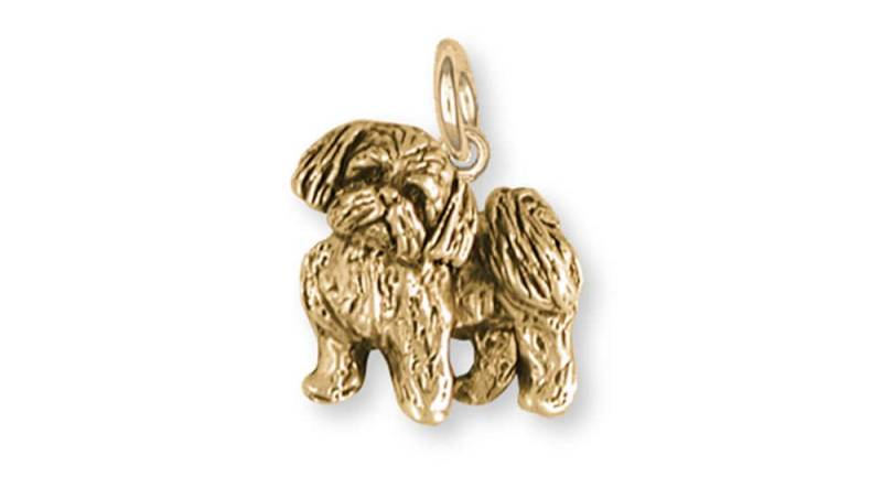 Shih Tzu Charme Schmuck Handgemachte 14K Gold Vermeil Sz21-Cvm von Efsterling