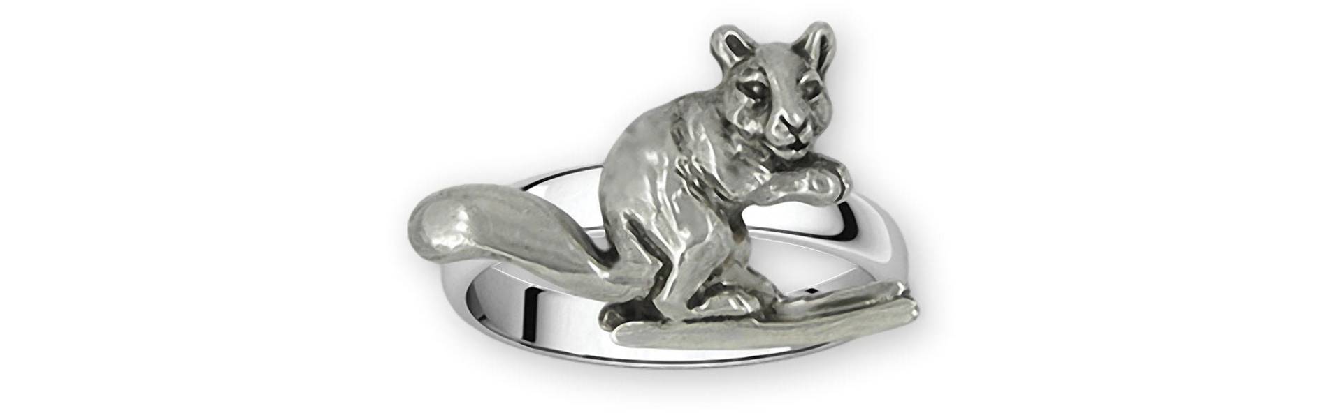 Ski Eichhörnchen Schmuck Sterling Silber Handarbeit Squirrell Auf Skis Ring Sq8-R von Efsterling