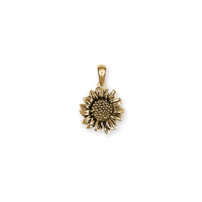Sonnenblume Schmuck 14K Gold Handgemachte Anhänger Sftx2-Pg von Efsterling