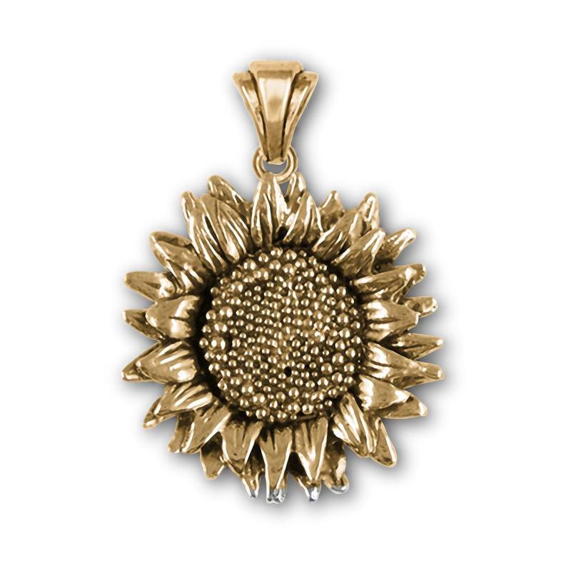 Sonnenblume Schmuck 14K Gold Handgemachte Anhänger Sftx5-Pg von Efsterling