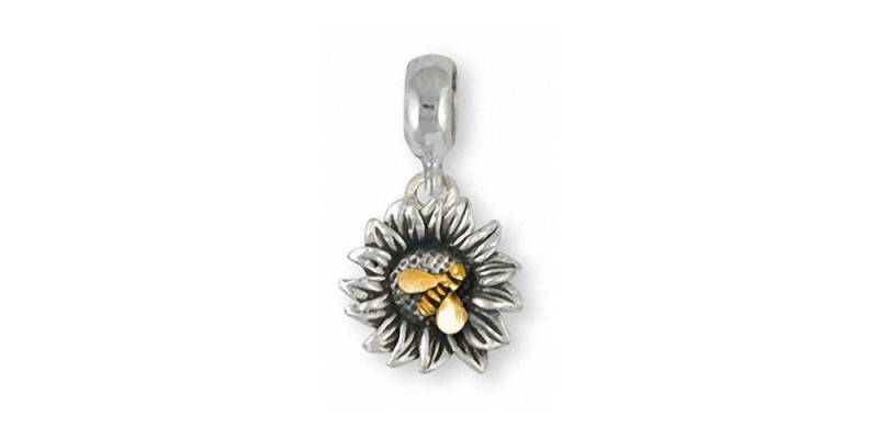 Sonnenblume Schmuck Charm Slide Silber Und Gold Handmade Blume Passt Pandora® Armband Sf6-Tpnns von Efsterling