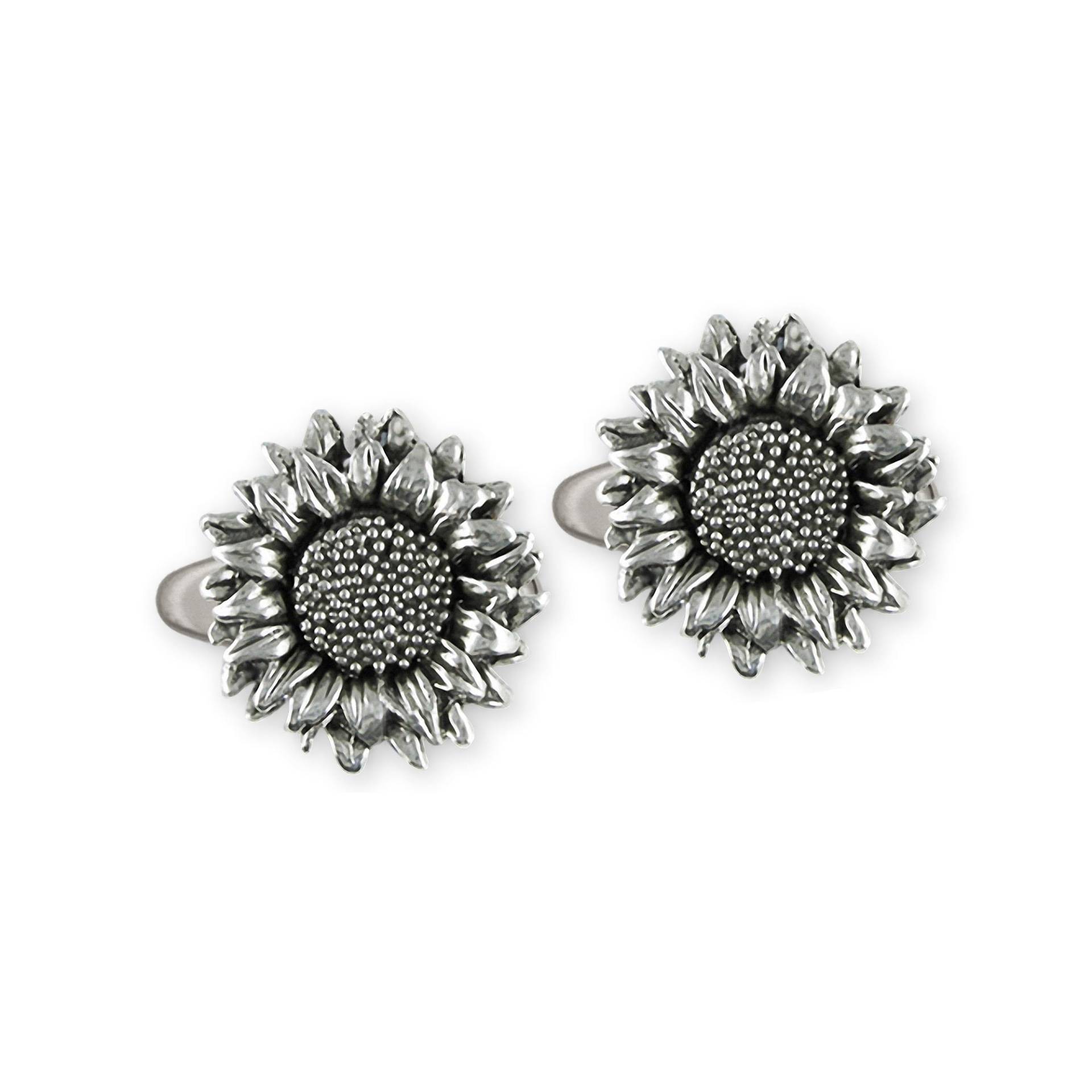 Sonnenblume Schmuck Sterling Silber Handgemachte Manschettenknöpfe Sftx3-Cl von Efsterling