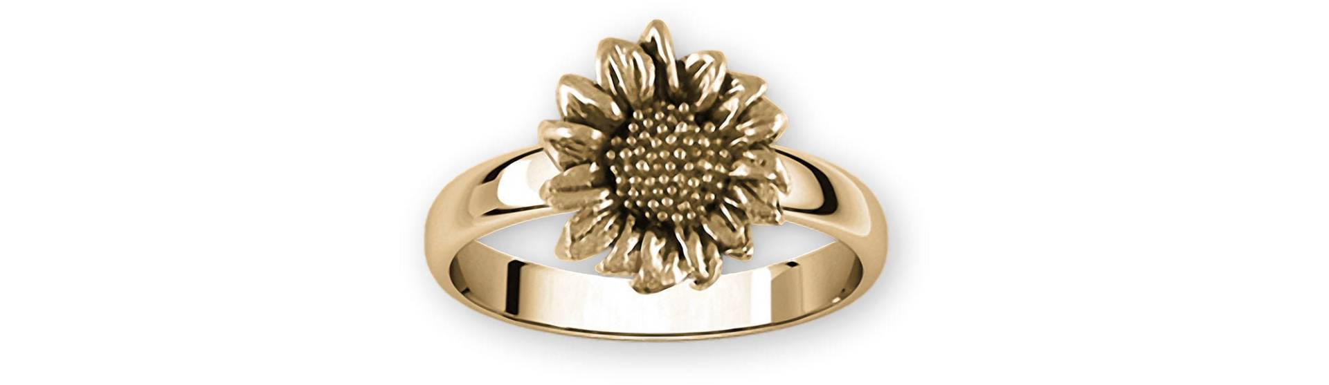 Sonnenblumen Schmuck 14K Gelbgold Handgemacht Ring Sftx1-Rg von Efsterling