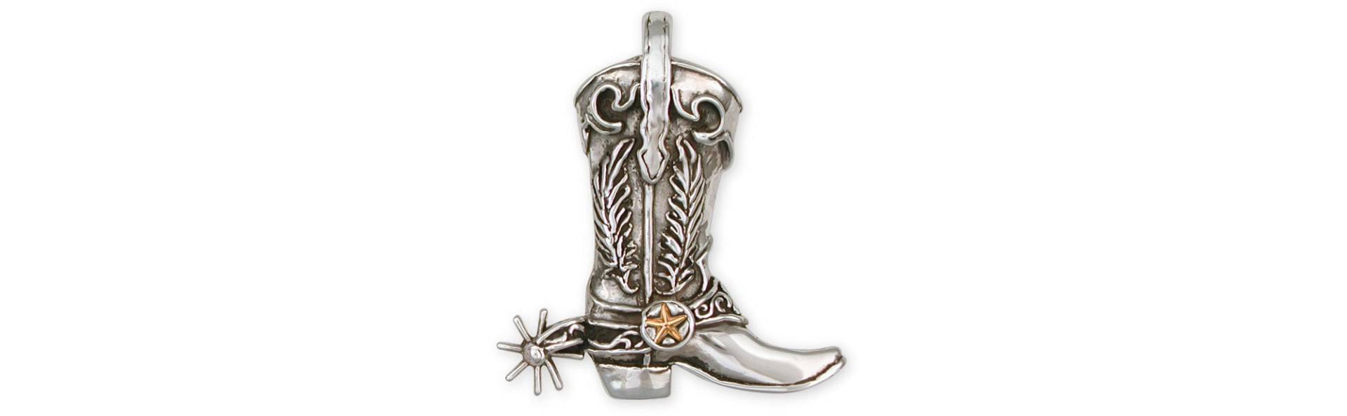 Stiefel Schmuck Sterling Silber Handgemacht Western Anhänger Bt3-P von Efsterling