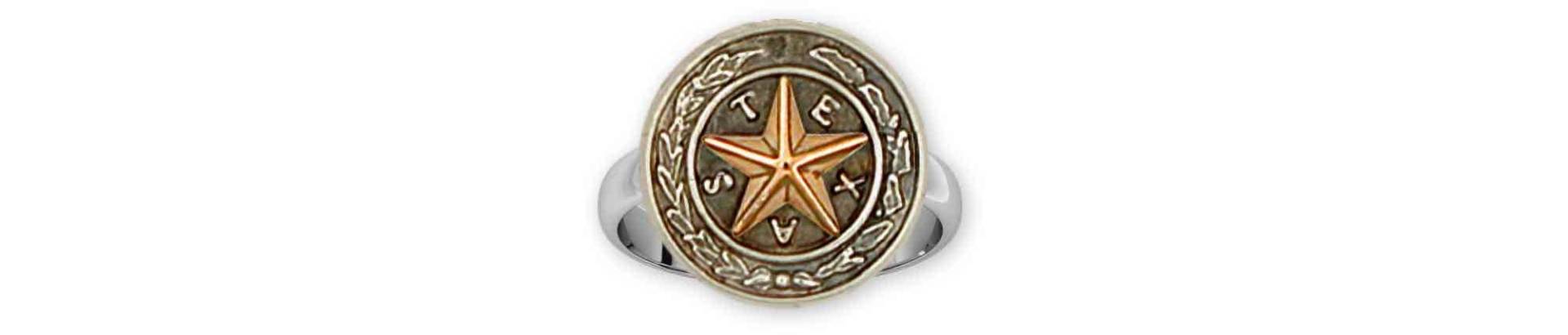 Texas Schmuck Siegel Ring Sterling Silber Handmade Tx14-R von Efsterling