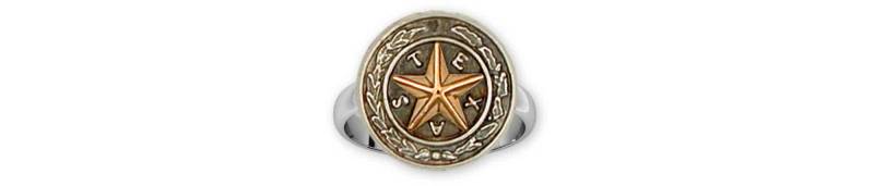Texas Schmuck Siegel Ring Sterling Silber Handmade Tx14-R von Efsterling