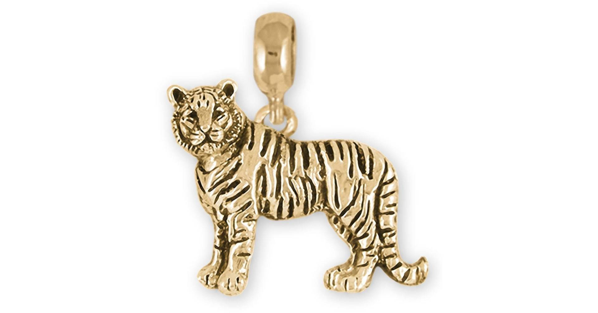 Tiger Schmuck 14K Gold Vermeil Handgemacht Charm Slide Dieser Passt Einem Pandora® Armband Tig1-Pnsvm von Efsterling